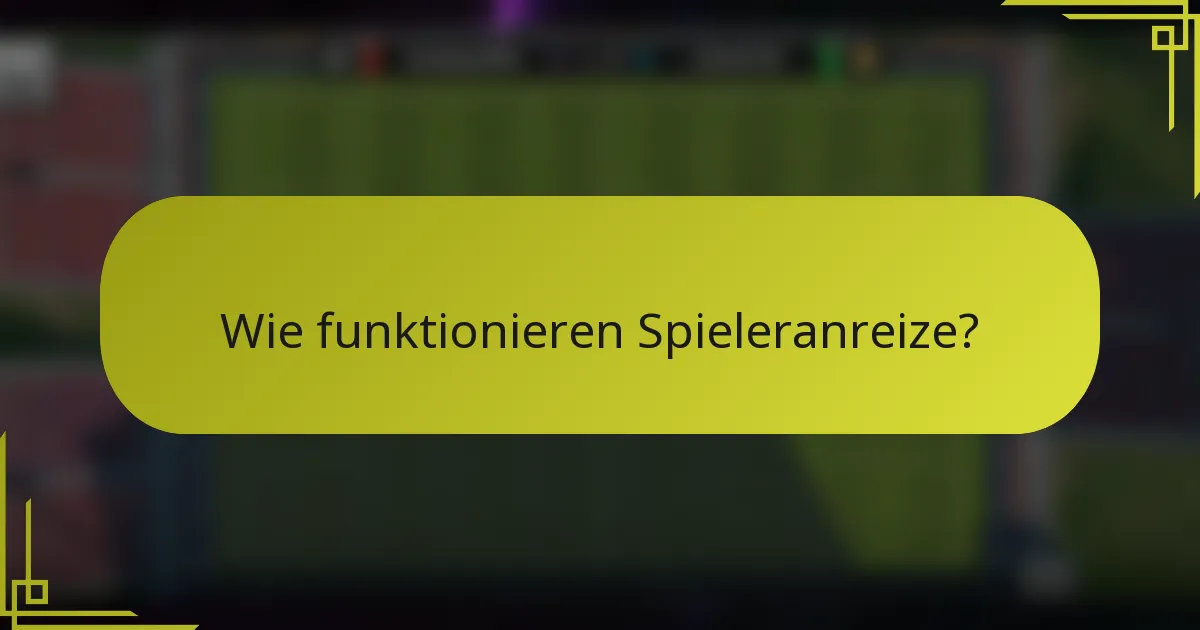 Wie funktionieren Spieleranreize?